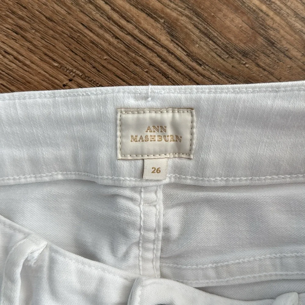 Ann Mashburn Coco Patch Pocket Jean White Stretch Denim Size 26 - Picture 10 of 10
